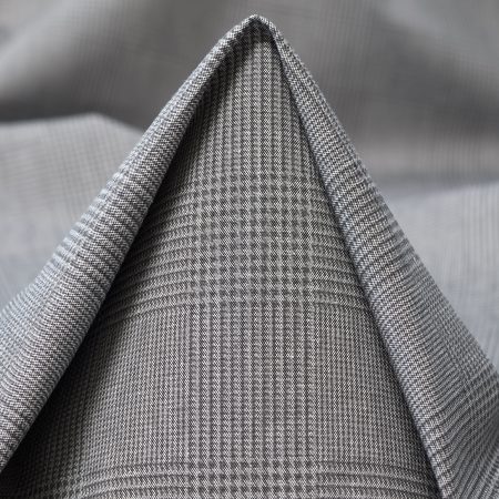 POPLIN, COTTON, CHECK, GHOST GRAY