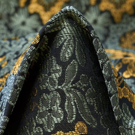 JACQUARD, FLORAL, MUSTARD&DARK JADE