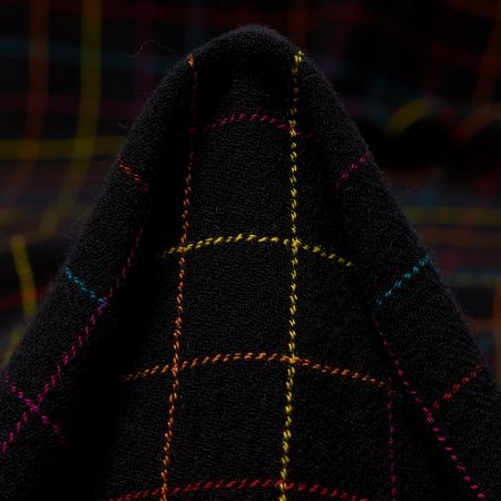 CRÊPE, VISCOSE, VIRGIN WOOL, JET BLACK