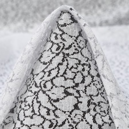 LACE, COTTON, FLORAL, BRILLIANT WHITE