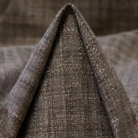 VIRGIN WOOL, LINEN BLEND, CHECK, MOON ROCK