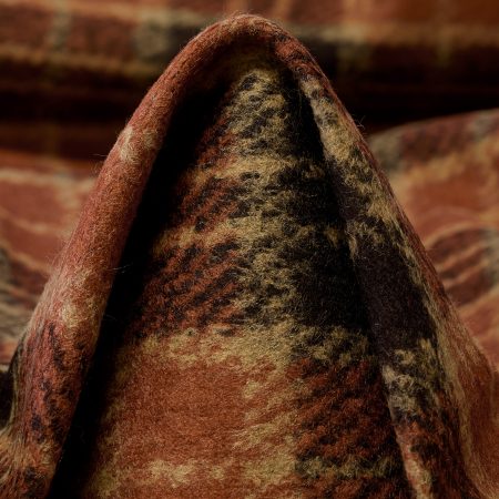 KNIT, BOILED WOOL, CHECK, AUTUMN LEAF&BLACK COFFEE