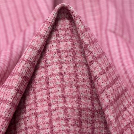 JERSEY, COTTON, CHECK, CANDY PINK