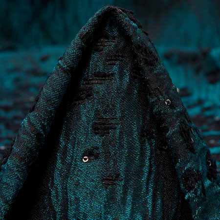 JACQUARD, WRINKLY, SHIMMERING, PAGODA BLUE