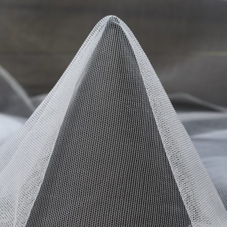 MESH, ELASTIC, PRINTED, BRILLIANT WHITE