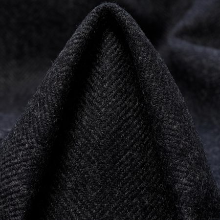 TWILL, BOILED WOOL, MELANGE, RAVEN BLACK&BLACK OLIVE