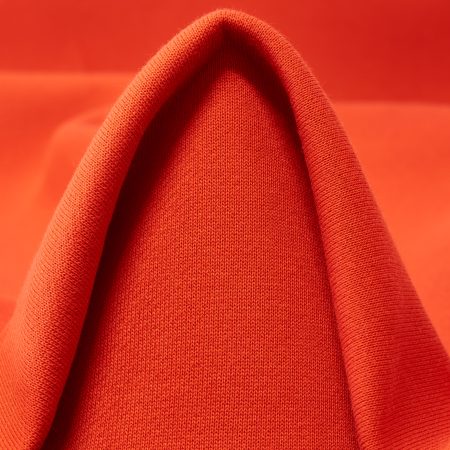JERSEY, DOUBLE, COTTON, MANDARIN RED&MULCH