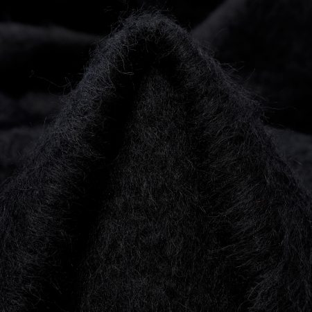 CARDED WOOL, BRUSHED, JET BLACK