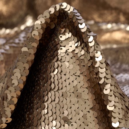SEQUIN, METALLIC, SHIMMERING, GILDED BEIGE