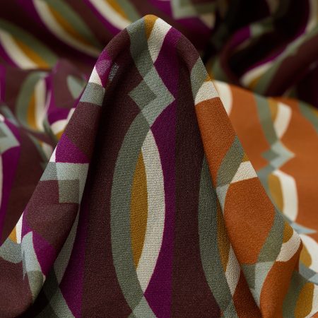 CRÊPE DE CHINE, PRINTED, MAGENTA HAZE&MIRAGE GRAY