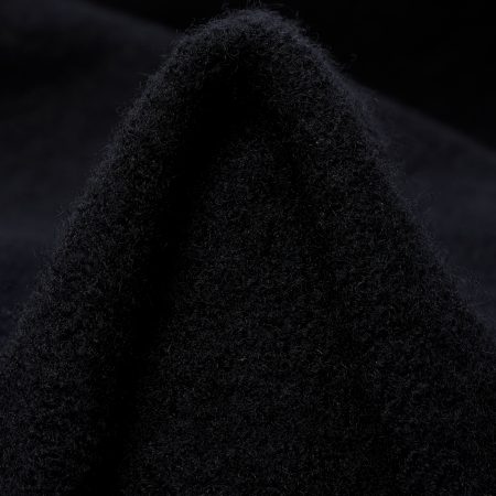 BOUCLÉ, BOILED WOOL, VIRGIN WOOL, JET BLACK