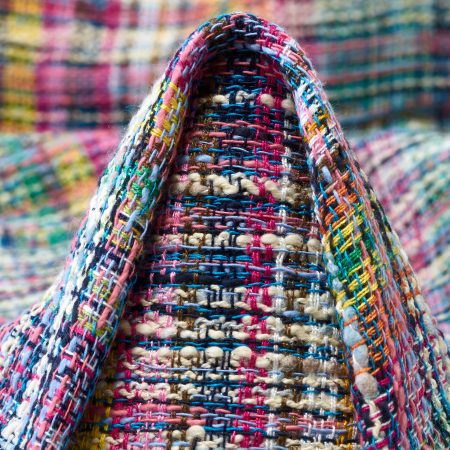 CHANEL, COTTON BLEND, VISCOSE BLEND, RASPBERRY&ANTIQUE WHITE