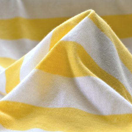 JERSEY, COTTON, STRIPES, LEMON ZEST&BRILLIANT WHITE