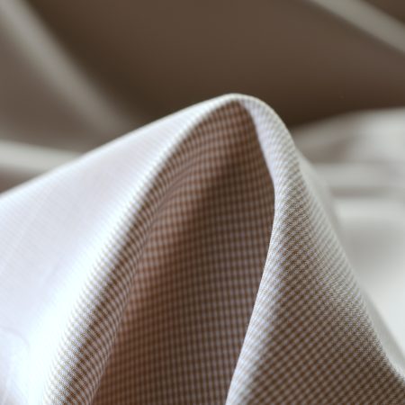 POPLIN, COTTON, MICRO DESIGN, BRILLIANT WHITE&LIGHT TAUPE
