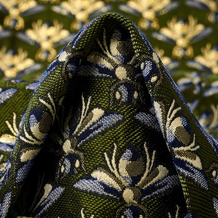 JACQUARD, COTTON BLEND, METALLIC, BURNT OLIVE&GILDED BEIGE