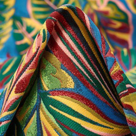 JACQUARD, DOUBLE, FLORAL, CENDRE BLUE&JOLLY GREEN