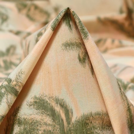 JACQUARD, CHINÉ, COTTON BLEND, PALE PEACH&MISTLETOE