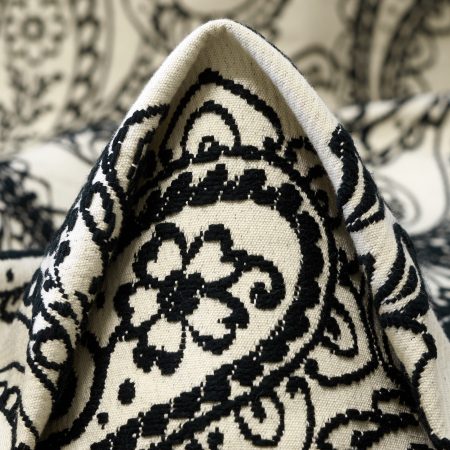 JACQUARD, COTTON BLEND, PAISLEY, RAVEN BLACK&SNOW WHITE
