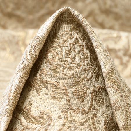 JACQUARD, LINEN, LUREX, ANTIQUE WHITE&RICH GOLD