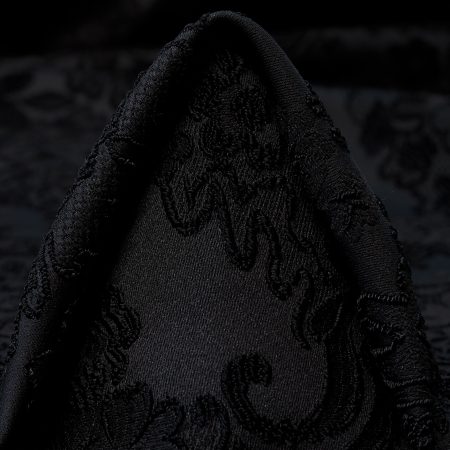JACQUARD, ELASTIC, FLORAL, RAVEN BLACK