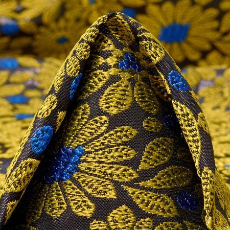 JACQUARD, LUREX, LAPIS BLUE&CANARY BIRD