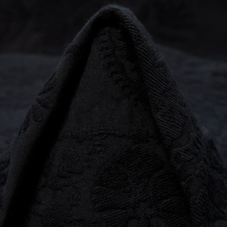 JACQUARD, COTTON, FLORAL, RAVEN BLACK