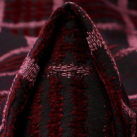 JACQUARD, CHECK, BLACKENED PEARL&RUBY WINE