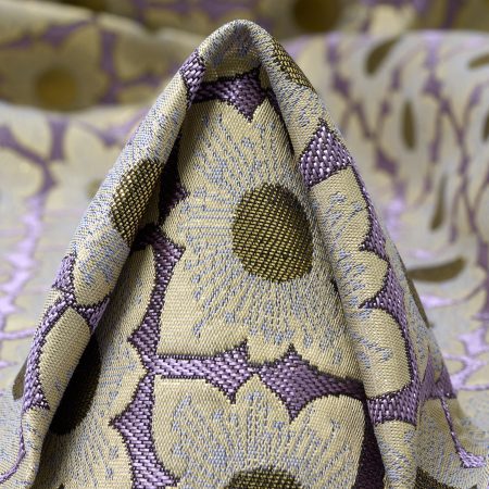 JACQUARD, ACETATE, SHIMMERING, PURPLE HEART&RICH GOLD