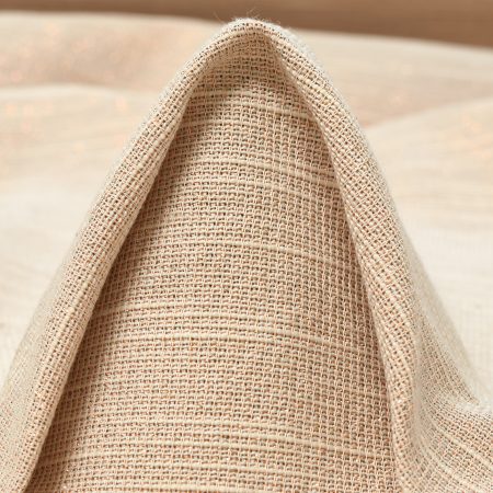 COTTON, LINEN BLEND, SHIMMERING, PALE GOLD&CRÈME BRÛLÉE
