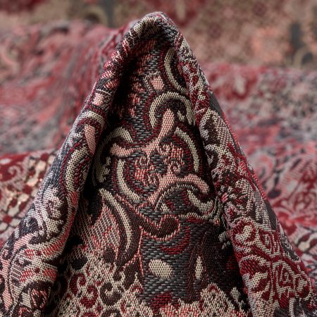 JACQUARD, ACETATE, COTTON BLEND, WINERY&BRUSHED NICKEL