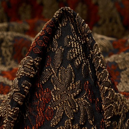 JACQUARD, FLORAL, LIGHT TAUPE&KETCHUP