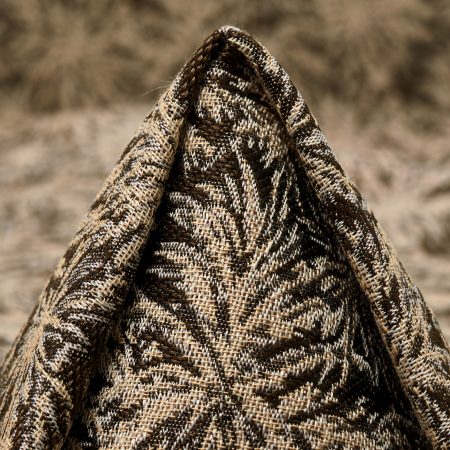 JACQUARD, ACETATE, METALLIC, TOBACCO BROWN&BONE WHITE