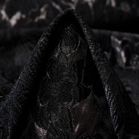 JACQUARD, ACETATE, TONE ON TONE, JET BLACK