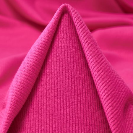 RIB JERSEY, COTTON ELASTIC, BRIGHT FUCHSIA