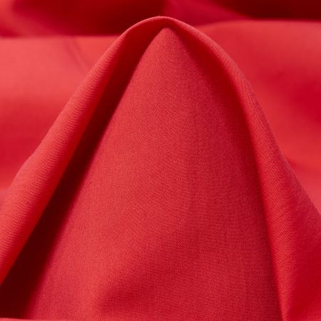 POPLIN, COTTON, SILK, LIPSTICK RED