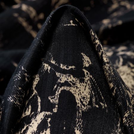 CHIFFON, COTTON, SILK, JET BLACK&ALMOND PEACH