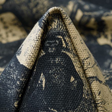 CANVAS, COTTON, TOILE DE JOUY, VOLCANIC ASH&ANTIQUE WHITE