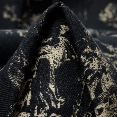 TWILL, LINEN, TOILE DE JOUY, ANTIQUE WHITE&JET BLACK