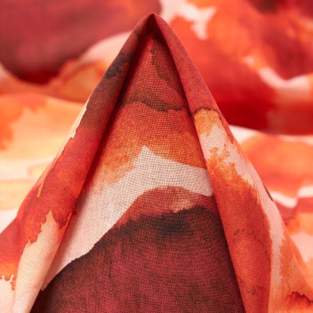 BATISTE, COTTON, PRINTED, POPPY RED&ANTIQUE WHITE