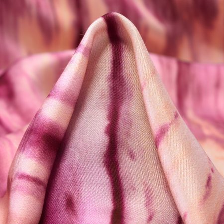 SATIN, VISCOSE, PRINTED, MAUVE ORCHID&PEARL