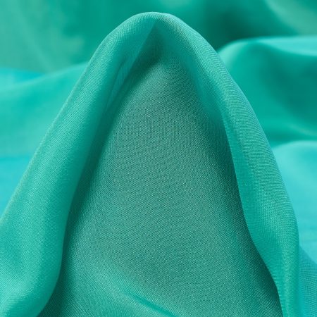 Silk, Chiffon, Turquoise