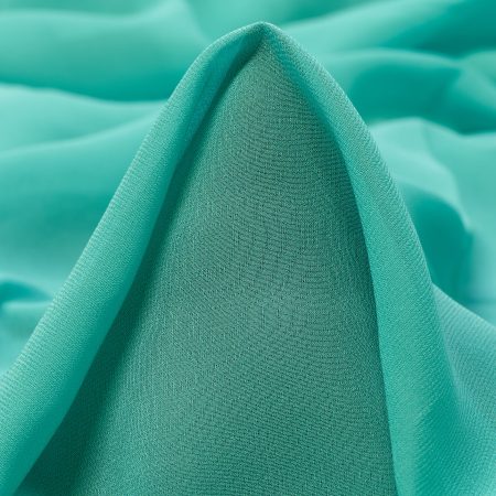 Silk, Chiffon, Turquoise