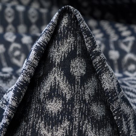 Jacquard, Cotton Blend, Dark Denim