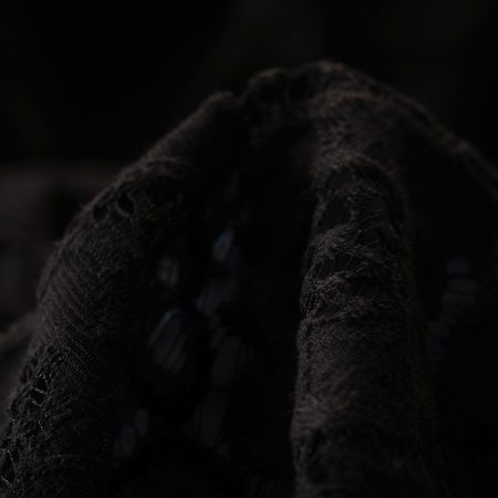 Lace, Cotton, Floral, Raven Black