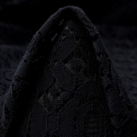 Lace, Cotton, Printed, Raven Black
