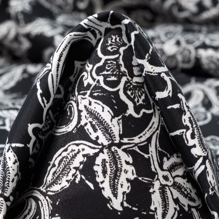 Satin, Silk, Floral, Black&White