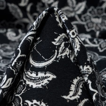 Jersey, Viscose, Floral, Jet Black