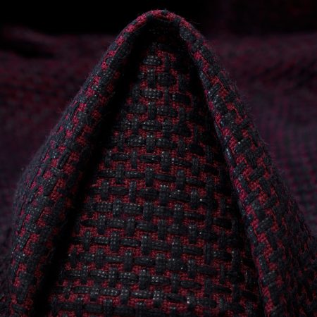 Cotton, Micro Design, Brick Red&Raven Black