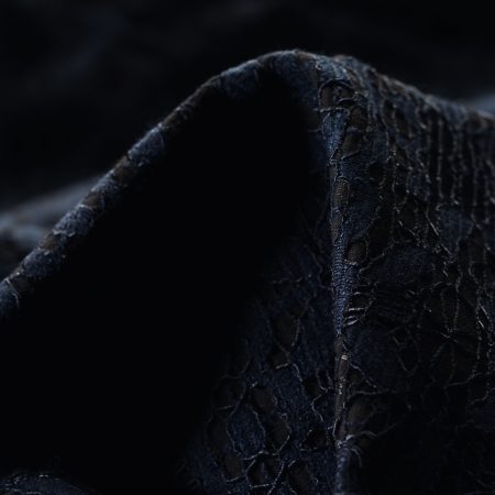 Lace, Cotton, Elastic, Ocean Deep&Raven Black