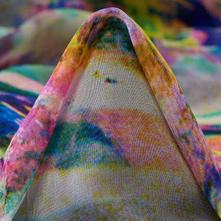 Silk, Crêpe, Printed, Multicolor